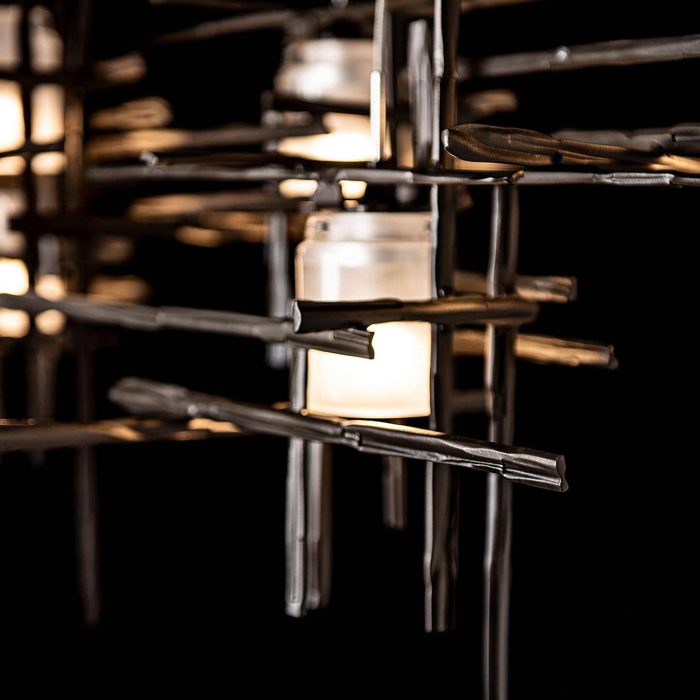 Tura 53 1/2" Wide Dark Smoke 7-Light Linear Chandelier