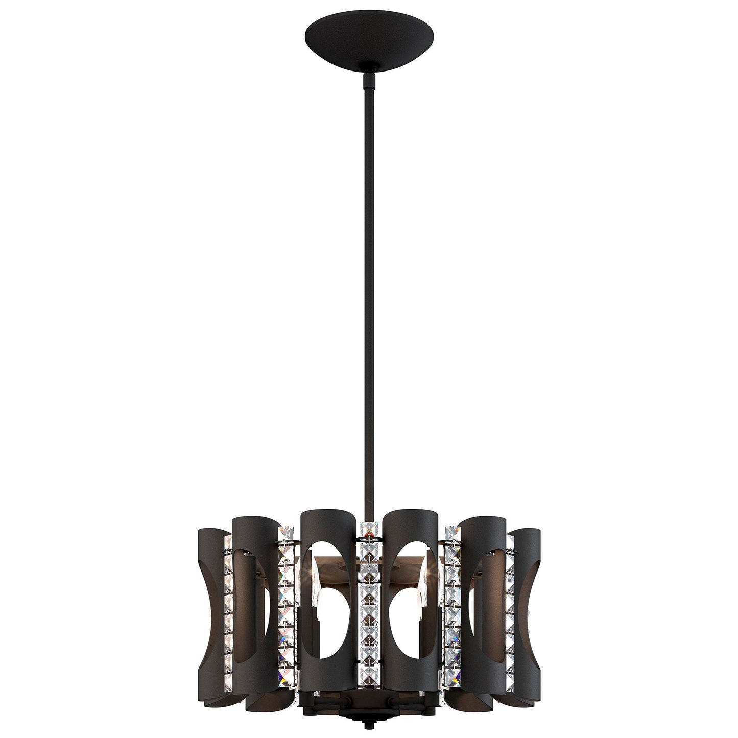 Twilight 8.5"H x 18"W 4-Light Crystal Pendant in Black