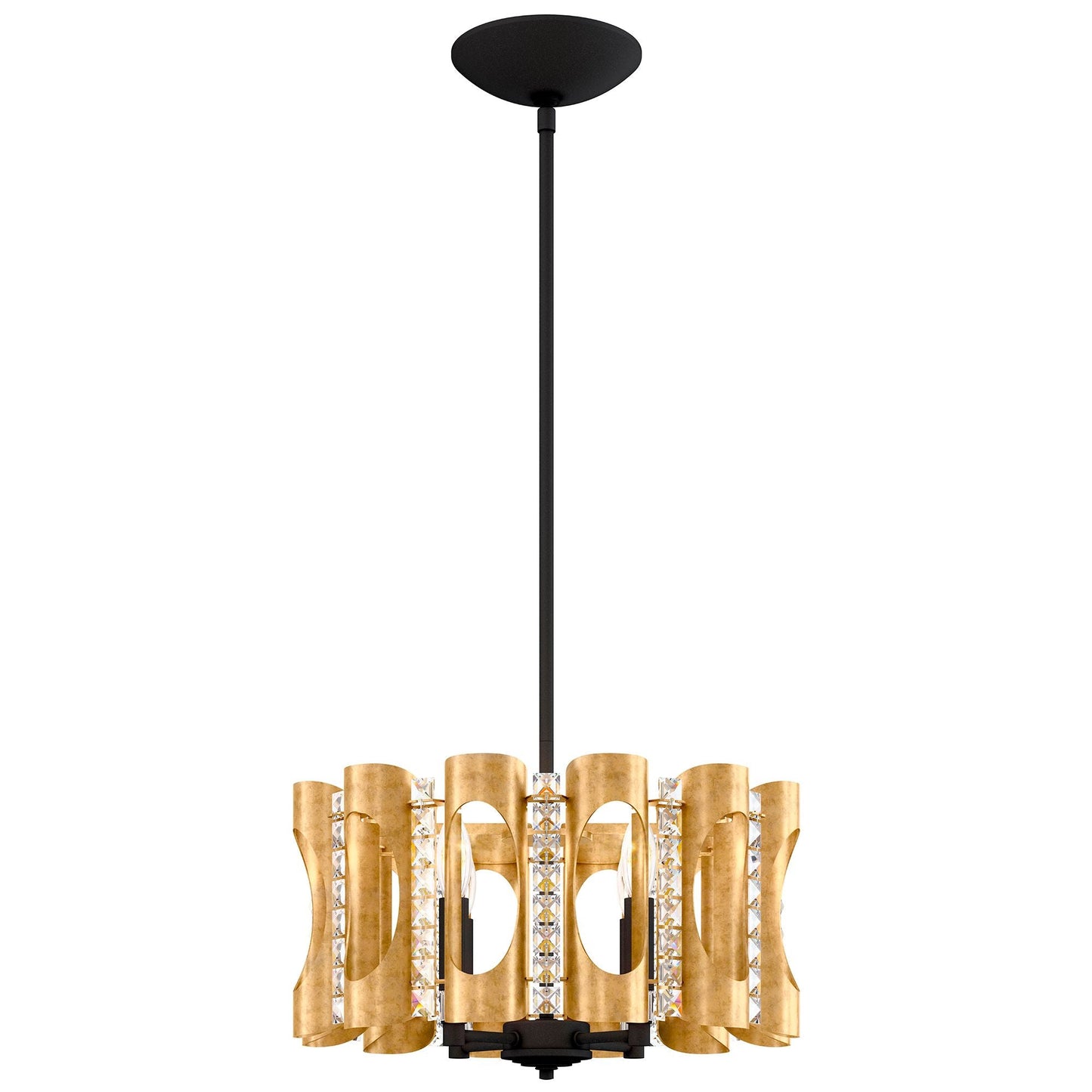 Twilight 8.5"H x 18"W 4-Light Crystal Pendant in Heirloom Gold