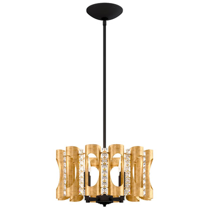 Twilight 8.5"H x 18"W 4-Light Crystal Pendant in Heirloom Gold