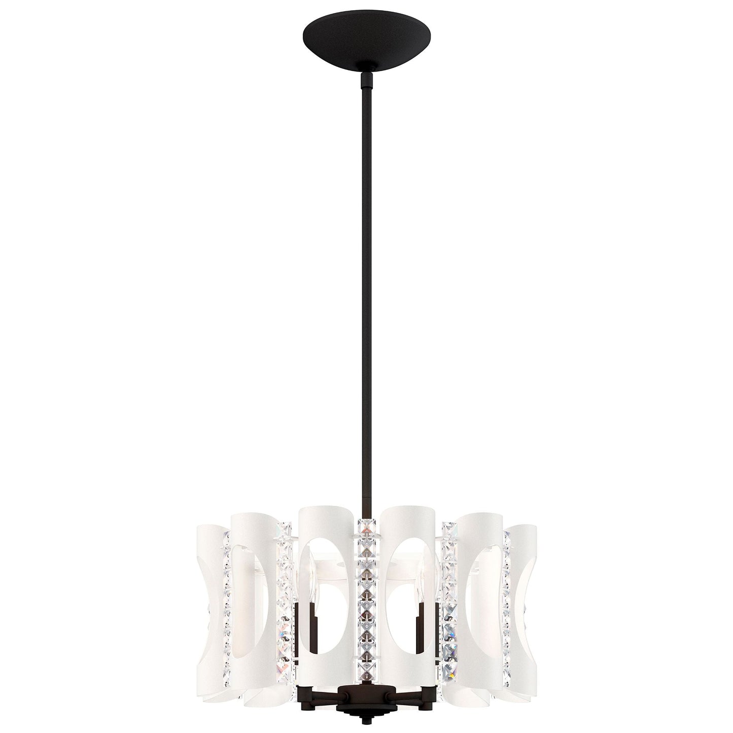 Twilight 8.5"H x 18"W 4-Light Crystal Pendant in White