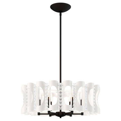 Twilight 8.5"H x 25"W 6-Light Crystal Chandelier in White