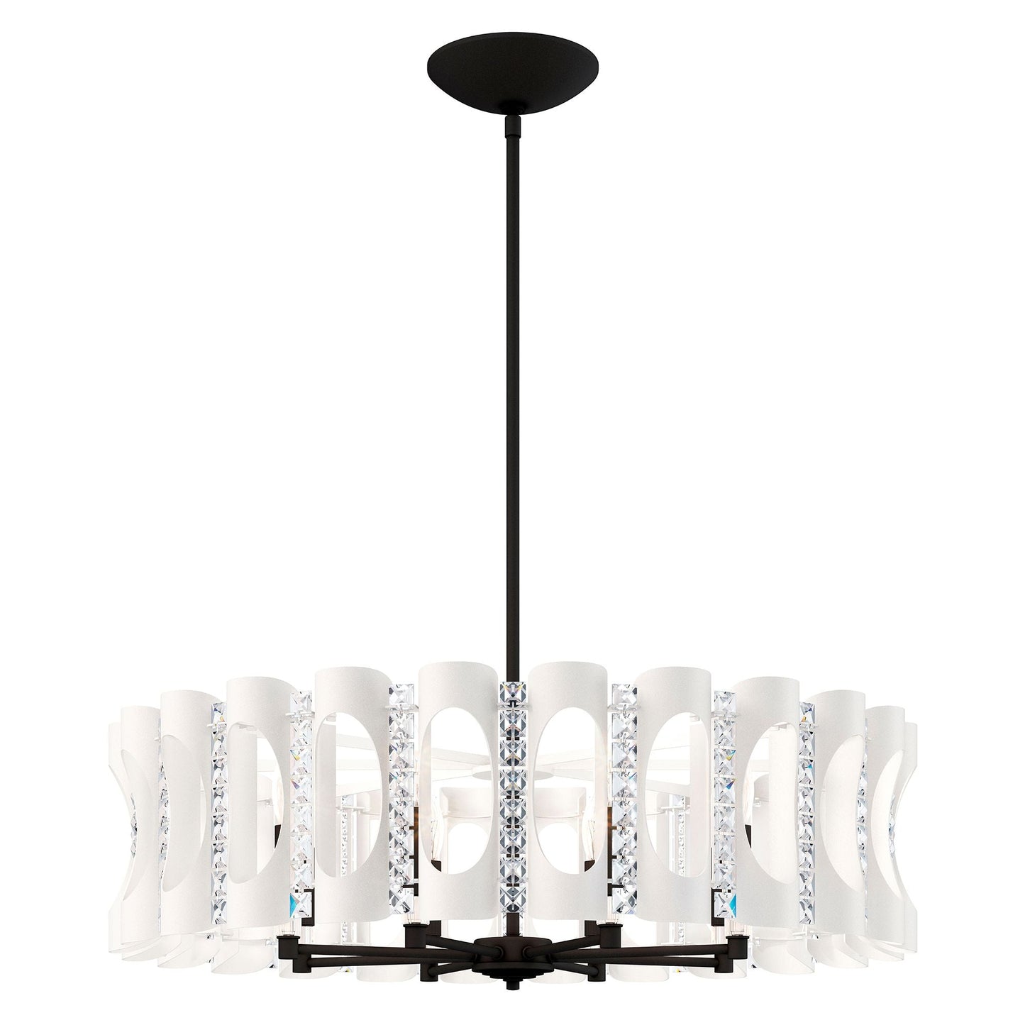 Twilight 8.5"H x 31"W 8-Light Crystal Chandelier in White