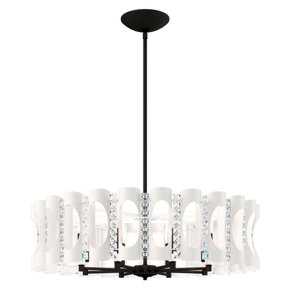 Twilight 8.5"H x 31"W 8-Light Crystal Chandelier in White