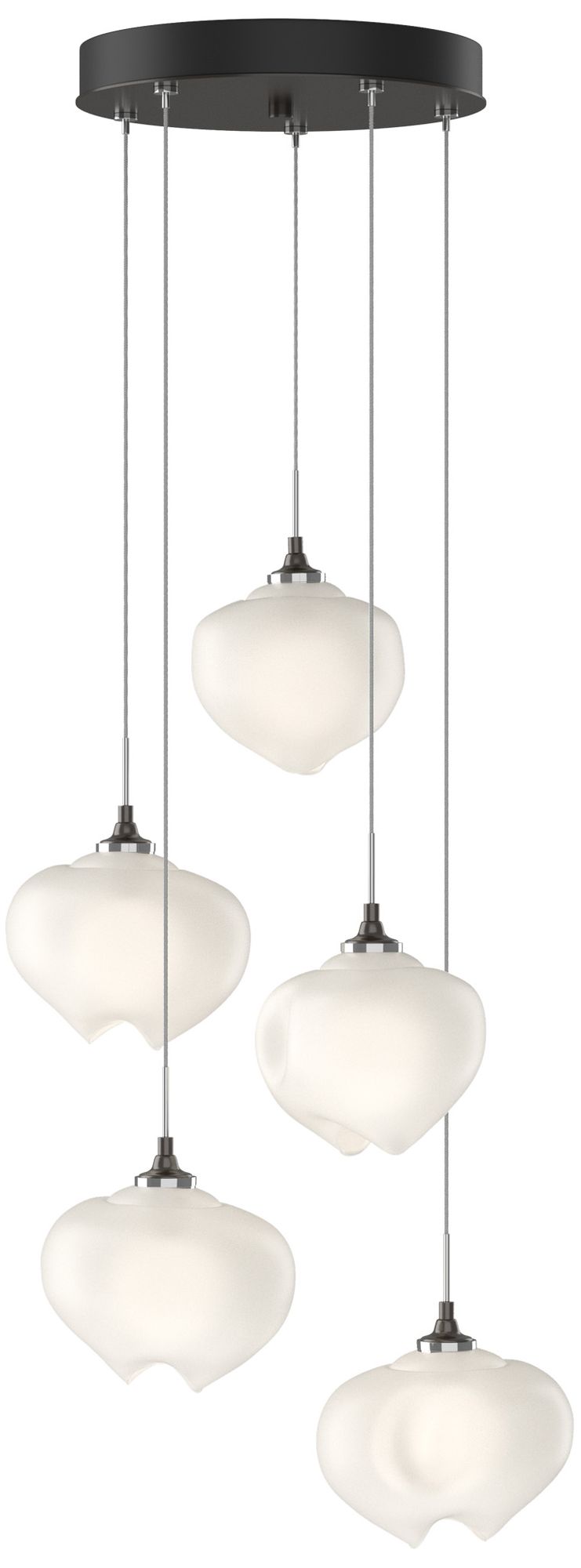 Ume 16.6" Wide 5-Light Oil Rubbed Bronze Pendant With Frosted Glass Shade