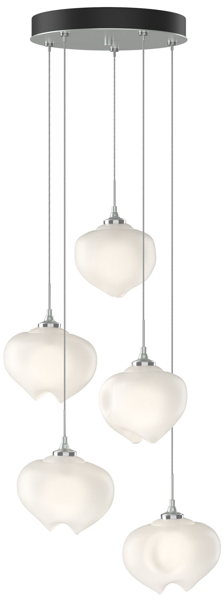 Ume 16.6" Wide 5-Light Vintage Platinum Standard Pendant w/ Frosted Sh