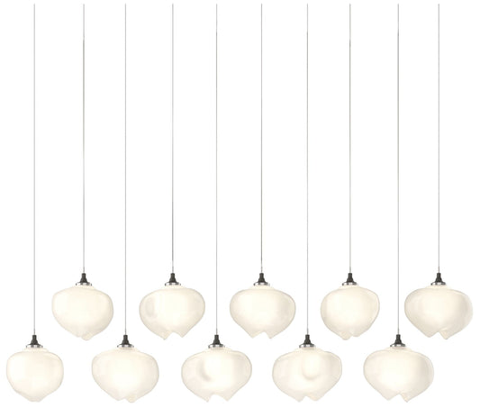 Ume 44.7"W 10-Light Rectangular Dark Smoke Long Pendant w/ Frosted Sha