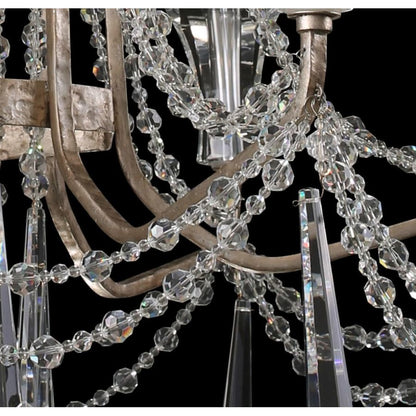 Varaluz Barcelona 9 Light 35" Wide Crystal Chandelier