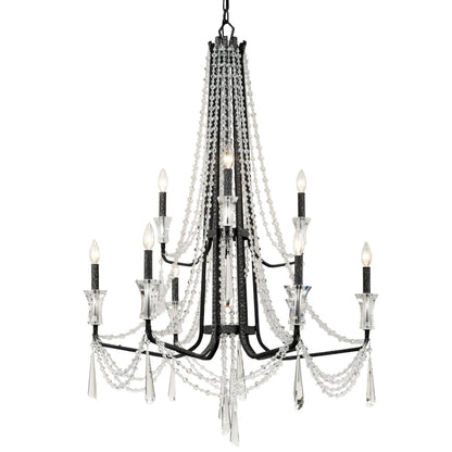 Varaluz Barcelona 9 Light 35" Wide Crystal Chandelier
