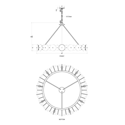 Varaluz Cosmos 9 Light 48" Wide Ring Chandelier