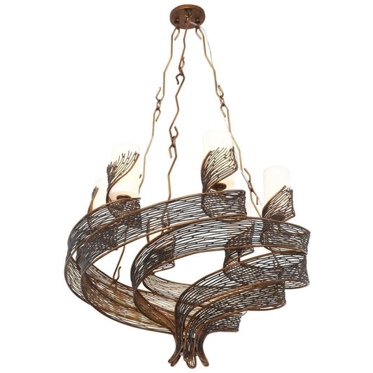Varaluz Flow 6 Light 29" Hand Forged Recycled Steel Chandelier