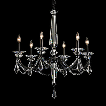 Verona 33.5"H x 29.9"W 6-Light Crystal Chandelier in Black