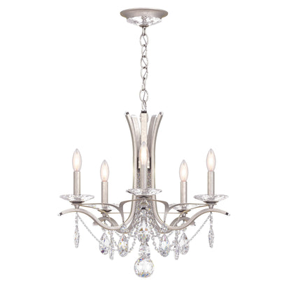 Vesca 20"H x 23"W 5-Light Crystal Chandelier in Antique Silver