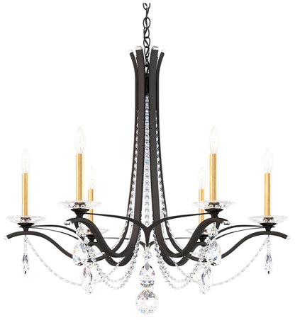 Vesca 29"H x 33"W 6-Light Crystal Chandelier in Black