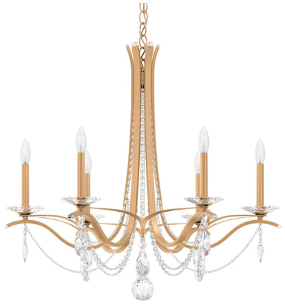 Vesca 29"H x 33"W 6-Light Crystal Chandelier in French Gold