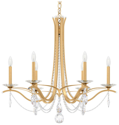 Vesca 29"H x 33"W 6-Light Crystal Chandelier in Heirloom Gold