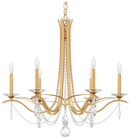 Vesca 29"H x 33"W 6-Light Crystal Chandelier in Heirloom Gold