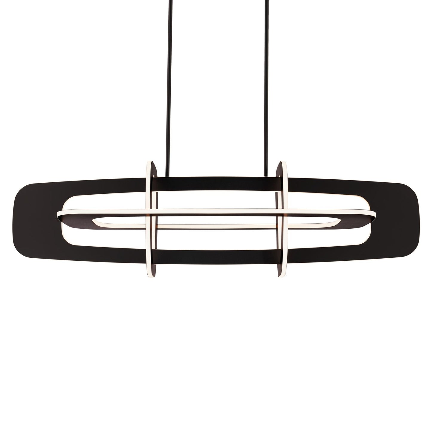 Vesta 14.13"H x 50.13"W 8-Light Linear Chandelier in Black
