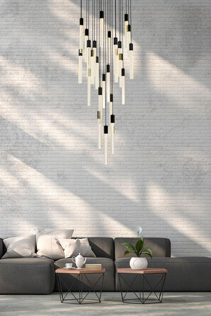 Weston 42" Wide Black Crystal 25-Light LED Cluster Pendant