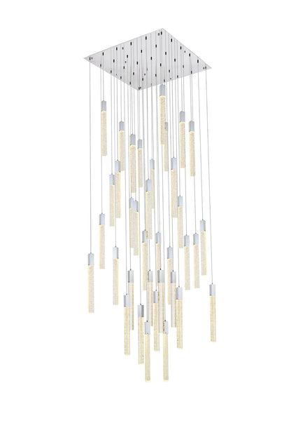Weston 42" Wide Chrome 36-Light LED Multi Light Pendant